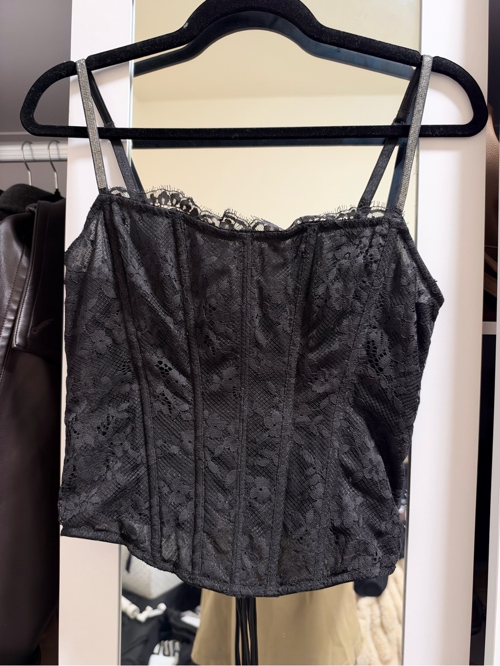 Victoria Secret Black Lace Corset Top